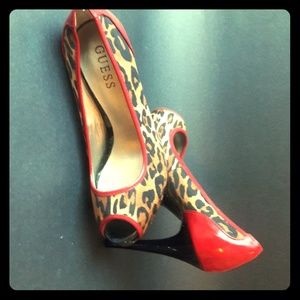 Guess Peep Toe Stilettos worn once